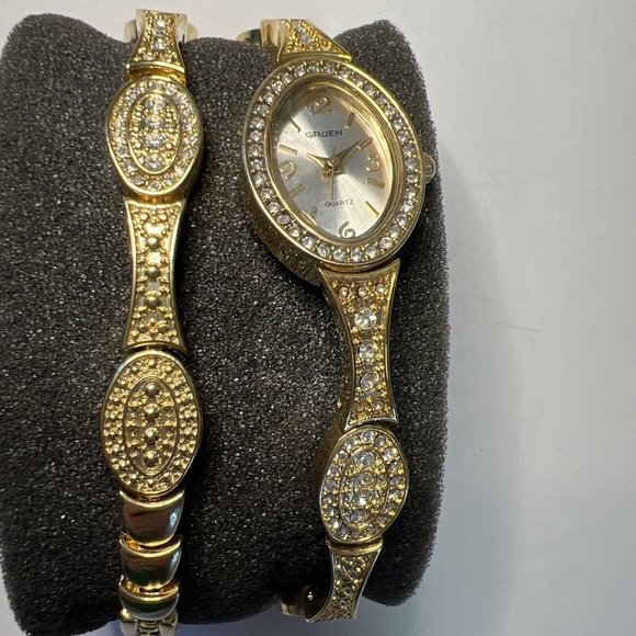 Gruen Jewelry - Gruen Watch & Matching Bracelet - New Women | Color: Gold 8”